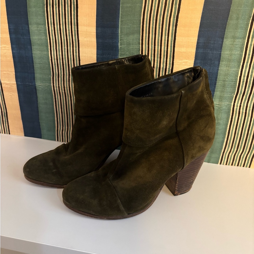 Rag & Bone Olive Suede Booties